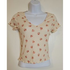Floral ruffle t-shirt, XS